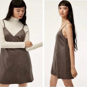 NWT Aritzia Wilfred Free Vivienne Vegan Suede Mini Dress size XS